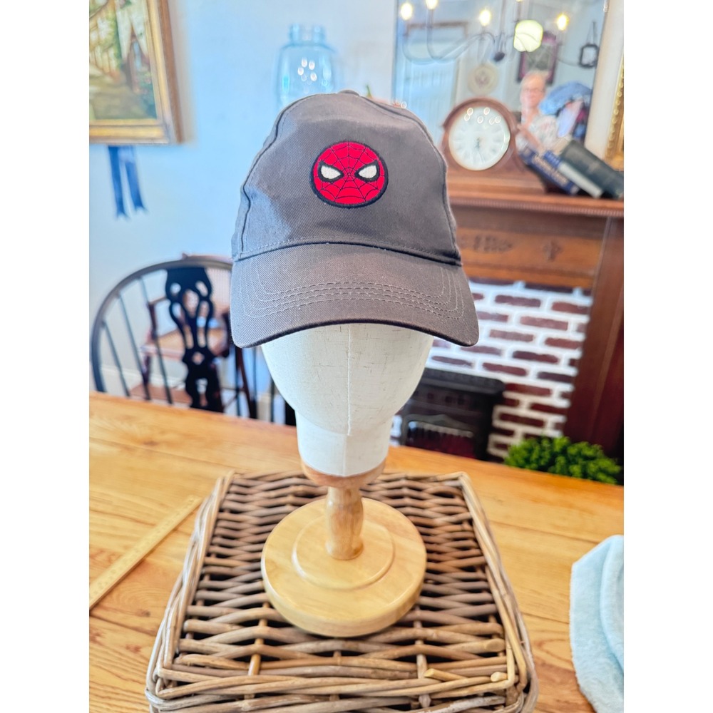 Marvel Spider-Man Baseball Cap Gray Embroidered Mask Logo Snapback Hat RN14750